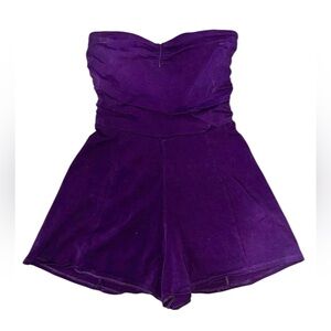 Express Purple Strapless Romper